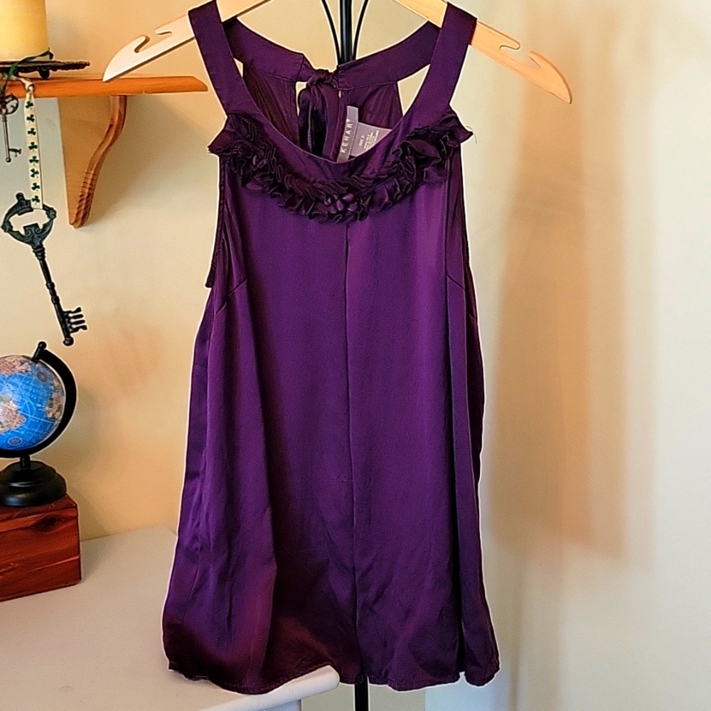 Kendra 100% Silk Top, Wine Color